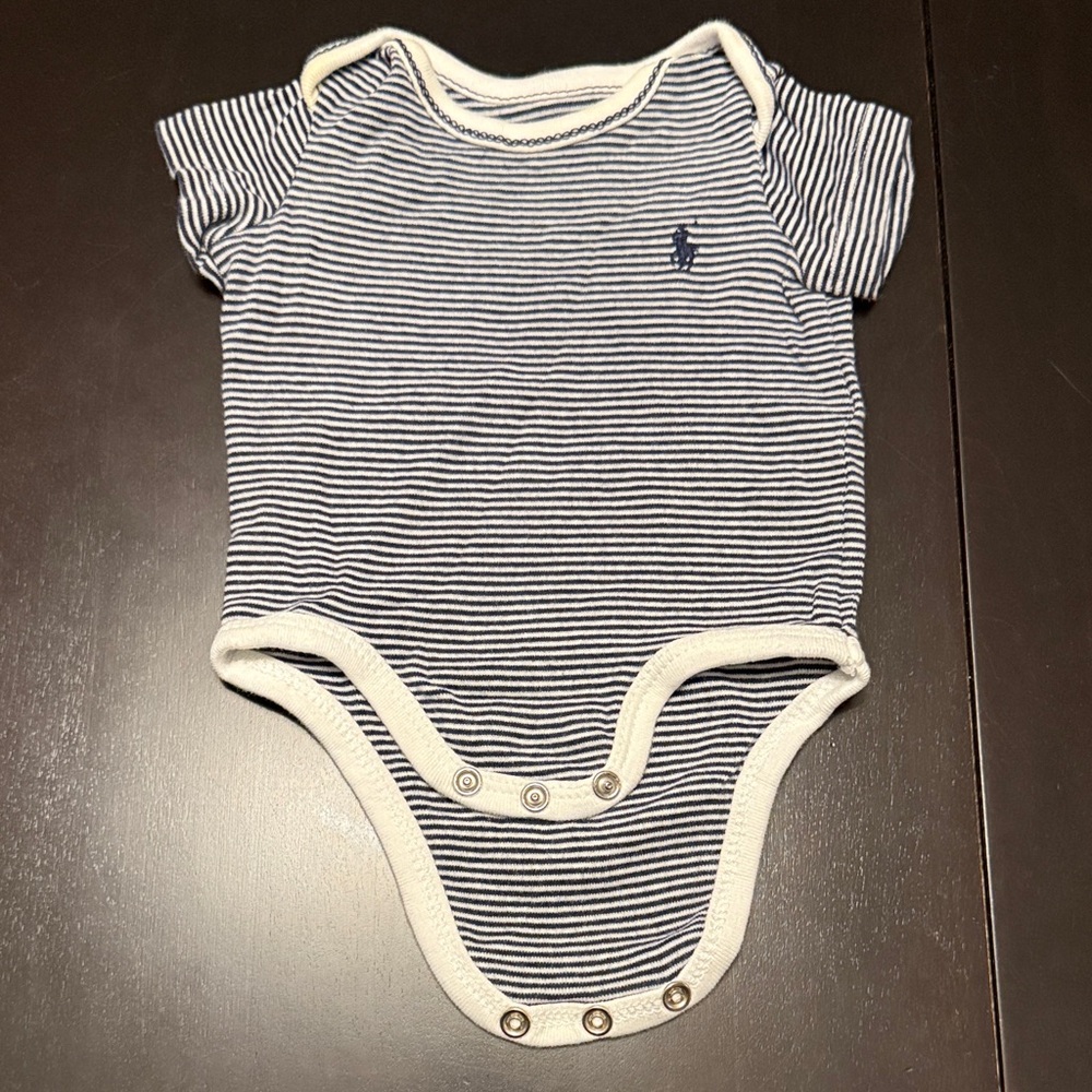 Ralph Lauren Classic Navy and White Striped Bodysuit